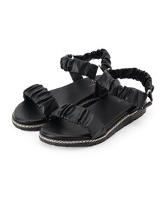 SHOO・LA・RUE / シューラルー サンダル | くしゅくしゅデザインが大人の抜け感をプラスする ギャザーベルトサンダル