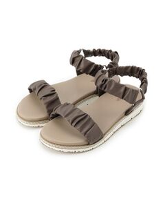 SHOO・LA・RUE / シューラルー サンダル | くしゅくしゅデザインが大人の抜け感をプラスする ギャザーベルトサンダル