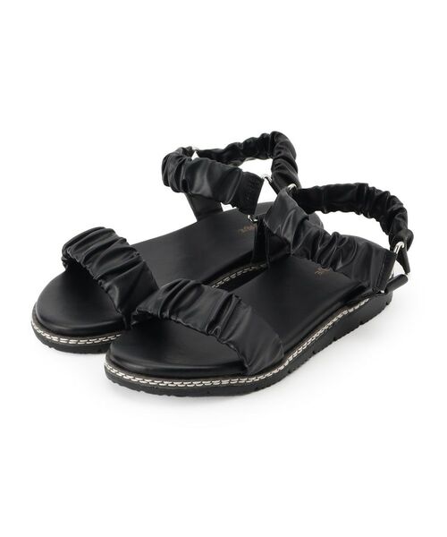 SHOO・LA・RUE / シューラルー サンダル | くしゅくしゅデザインが大人の抜け感をプラスする ギャザーベルトサンダル | 詳細1