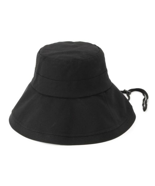SHOO・LA・RUE/シューラルー 【UVカット】つば先UPハット【サイズ調整/あご紐付き】 ブラック(019) 00 SHOO・LA・RUE/シューラルー 【UVカット】つば先UPハット【サイズ調整/あご紐付き】 ブラック(019) 00