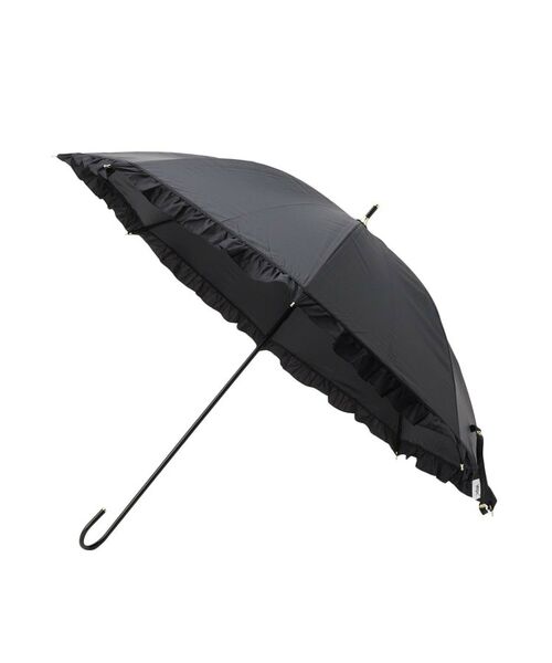 SHOO・LA・RUE/シューラルー 【長傘/晴雨兼用】【Wpc.】遮光フリルクラシック ロング ブラック(019) 00 SHOO・LA・RUE/シューラルー 【長傘/晴雨兼用】【Wpc.】遮光フリルクラシック ロング ブラック(019) 00