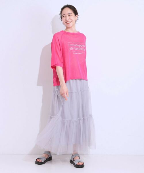 SHOO・LA・RUE / シューラルー ニット・セーター | 【S-LL】シアー感がこなれ見え お袖ゆったりロゴニット | 詳細15