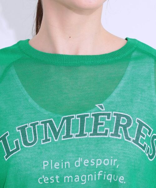 SHOO・LA・RUE / シューラルー ニット・セーター | 【S-LL】シアー感がこなれ見え お袖ゆったりロゴニット | 詳細20