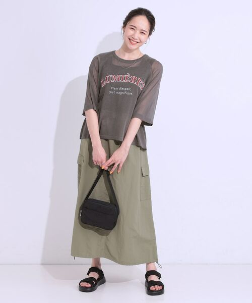 SHOO・LA・RUE / シューラルー ニット・セーター | 【S-LL】シアー感がこなれ見え お袖ゆったりロゴニット | 詳細3