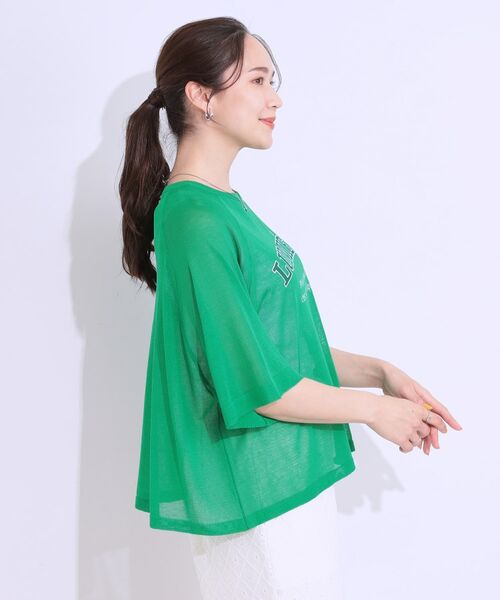 SHOO・LA・RUE / シューラルー ニット・セーター | 【S-LL】シアー感がこなれ見え お袖ゆったりロゴニット | 詳細5