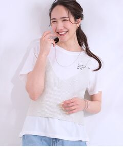 SHOO・LA・RUE / シューラルー その他トップス | 【S-LL/2点セット】ラメニットキャミ＆ロゴTシャツ
