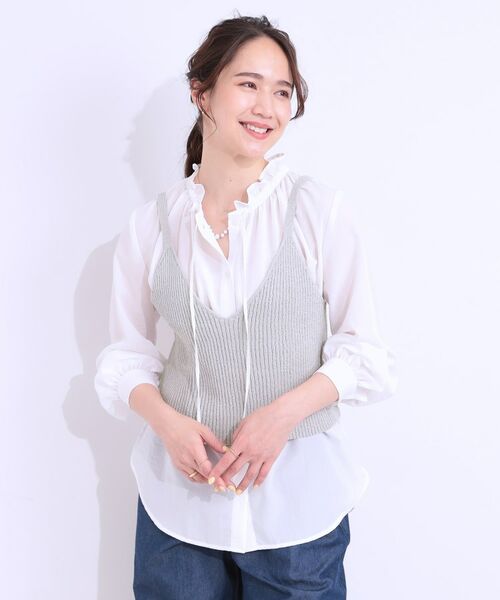 SHOO・LA・RUE / シューラルー その他トップス | 【S-LL/2点セット】ラメニットキャミ＆ロゴTシャツ | 詳細14