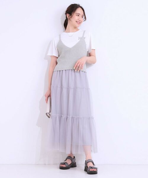 SHOO・LA・RUE / シューラルー その他トップス | 【S-LL/2点セット】ラメニットキャミ＆ロゴTシャツ | 詳細16