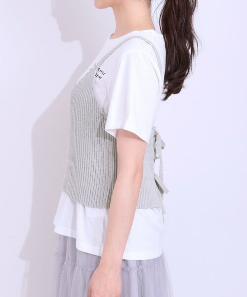 SHOO・LA・RUE / シューラルー その他トップス | 【S-LL/2点セット】ラメニットキャミ＆ロゴTシャツ | 詳細20