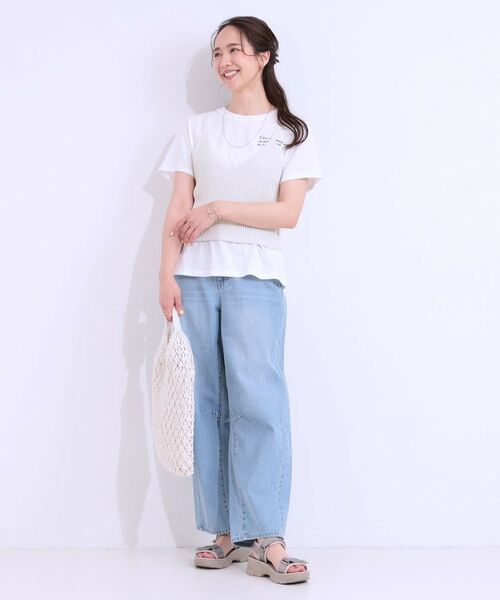 SHOO・LA・RUE / シューラルー その他トップス | 【S-LL/2点セット】ラメニットキャミ＆ロゴTシャツ | 詳細3