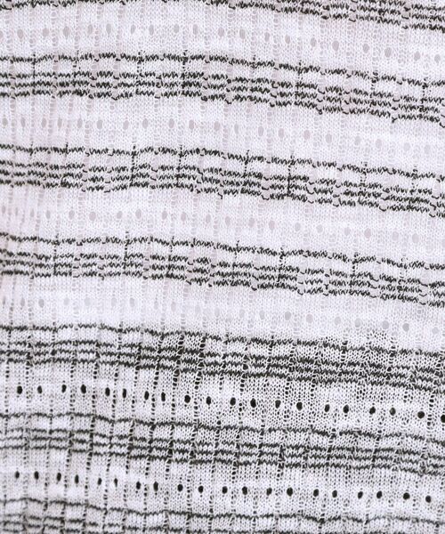 SHOO・LA・RUE / シューラルー ニット・セーター | 【S-LL】大人カジュアルコーデに 透かし編みボーダー ポロニット | 詳細4