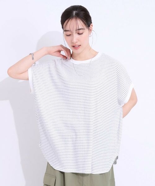 SHOO・LA・RUE / シューラルー カットソー | 【洗える】ぽこぽこフレンチスリーブTシャツ | 詳細13