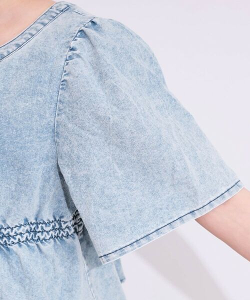 SHOO・LA・RUE / シューラルー カットソー | 【前後2WAY/セットアップ可】ライトオンスデニム ペプラムリボントップス | 詳細19