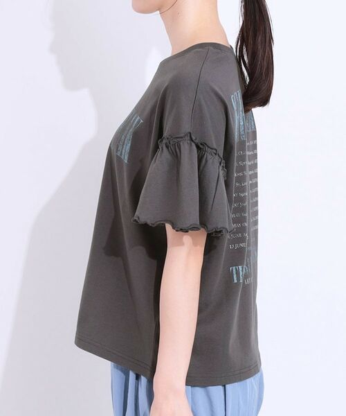 SHOO・LA・RUE / シューラルー Tシャツ | 【洗える/S-LL】プリントアソート お袖フリルTシャツ | 詳細18