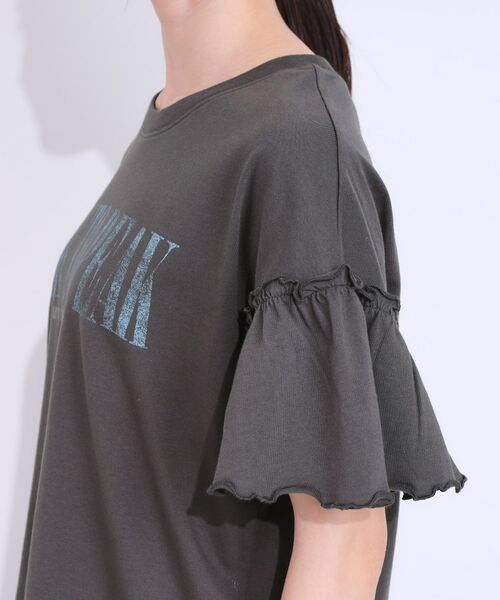 SHOO・LA・RUE / シューラルー Tシャツ | 【洗える/S-LL】プリントアソート お袖フリルTシャツ | 詳細21