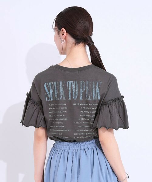 SHOO・LA・RUE / シューラルー Tシャツ | 【洗える/S-LL】プリントアソート お袖フリルTシャツ | 詳細6