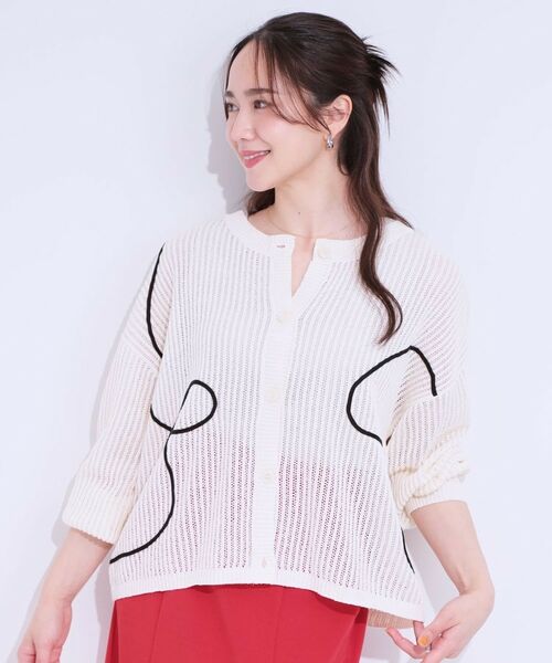 SHOO・LA・RUE / シューラルー カーディガン・ボレロ | 柄コード刺繍アソート メッシュ2WAYカーデ | 詳細1