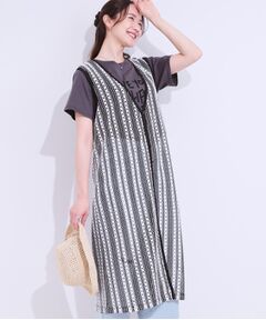 SHOO・LA・RUE / シューラルー ベスト | 【S-LL】羽織るだけでサマ見え バイカラーレースジレ