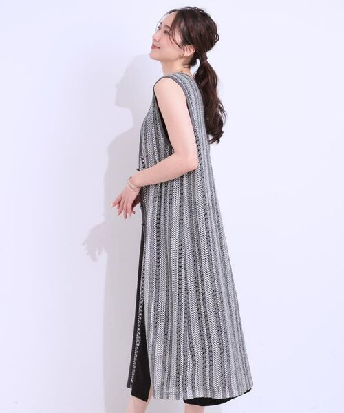 SHOO・LA・RUE / シューラルー ベスト | 【S-LL】羽織るだけでサマ見え バイカラーレースジレ | 詳細10