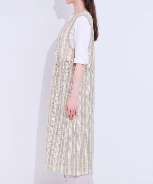 SHOO・LA・RUE / シューラルー ベスト | 【S-LL】羽織るだけでサマ見え バイカラーレースジレ | 詳細15