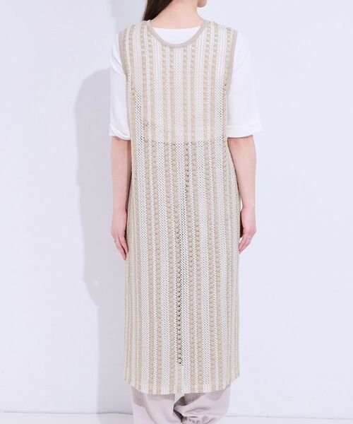 SHOO・LA・RUE / シューラルー ベスト | 【S-LL】羽織るだけでサマ見え バイカラーレースジレ | 詳細16