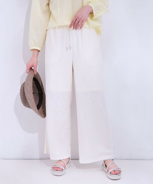 SHOO・LA・RUE / シューラルー パンツ | 幾何学レース調 イージーパンツ | 詳細1