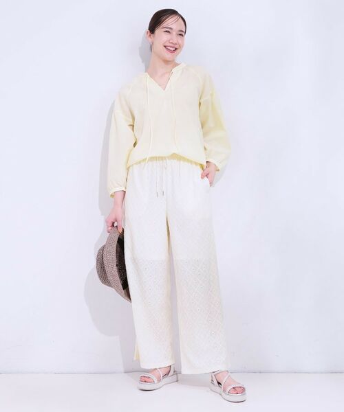 SHOO・LA・RUE / シューラルー パンツ | 幾何学レース調 イージーパンツ | 詳細3