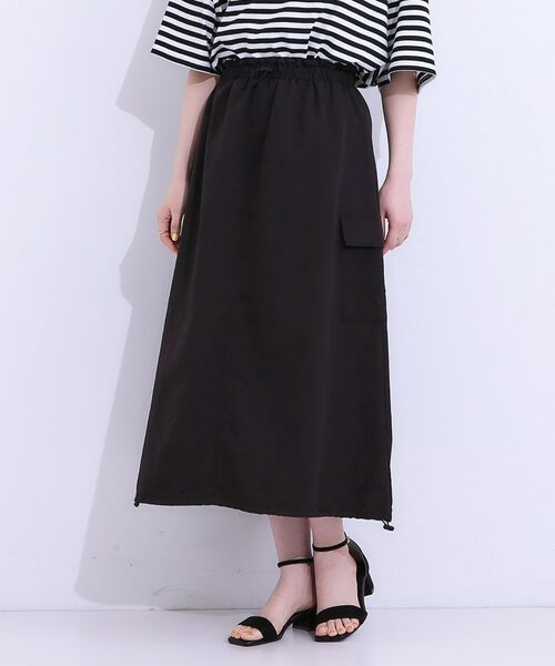 SHOO・LA・RUE / シューラルー ロング・マキシ丈スカート | 【2WAY/S-LL】バルーンシルエットにもなる ナイロンカーゴスカート | 詳細1