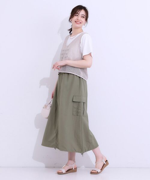 SHOO・LA・RUE / シューラルー ロング・マキシ丈スカート | 【2WAY/S-LL】バルーンシルエットにもなる ナイロンカーゴスカート | 詳細11