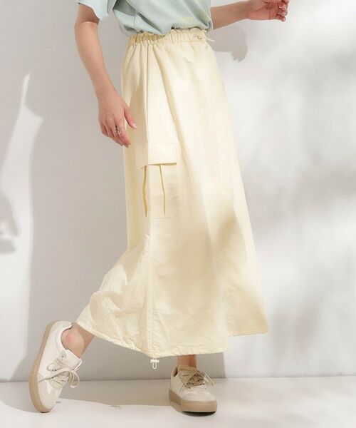 SHOO・LA・RUE / シューラルー ロング・マキシ丈スカート | 【2WAY/S-LL】バルーンシルエットにもなる ナイロンカーゴスカート | 詳細15