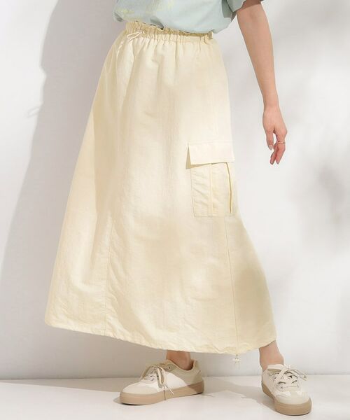 SHOO・LA・RUE / シューラルー ロング・マキシ丈スカート | 【2WAY/S-LL】バルーンシルエットにもなる ナイロンカーゴスカート | 詳細16