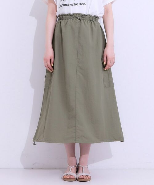 SHOO・LA・RUE / シューラルー ロング・マキシ丈スカート | 【2WAY/S-LL】バルーンシルエットにもなる ナイロンカーゴスカート | 詳細20