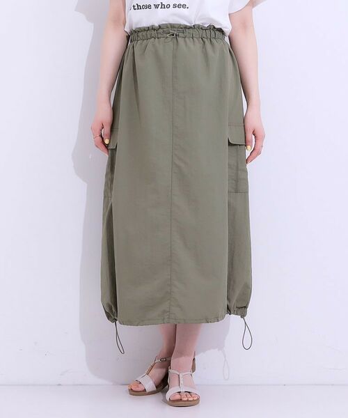 SHOO・LA・RUE / シューラルー ロング・マキシ丈スカート | 【2WAY/S-LL】バルーンシルエットにもなる ナイロンカーゴスカート | 詳細27