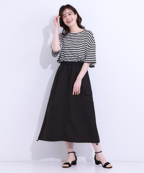 SHOO・LA・RUE / シューラルー ロング・マキシ丈スカート | 【2WAY/S-LL】バルーンシルエットにもなる ナイロンカーゴスカート | 詳細3