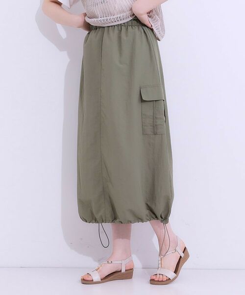 SHOO・LA・RUE / シューラルー ロング・マキシ丈スカート | 【2WAY/S-LL】バルーンシルエットにもなる ナイロンカーゴスカート | 詳細8