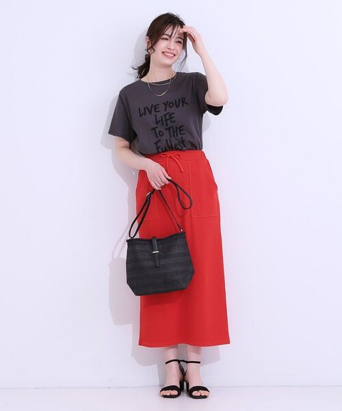 SHOO・LA・RUE / シューラルー ロング・マキシ丈スカート | 【S-LL】ウエストゴムで楽ちん カットリブナロースカート | 詳細11