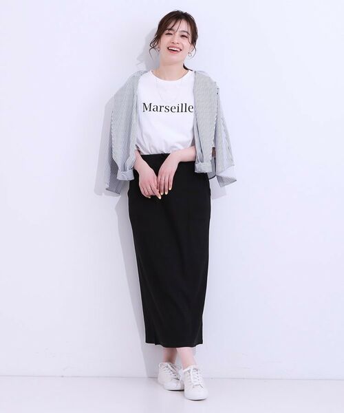 SHOO・LA・RUE / シューラルー ロング・マキシ丈スカート | 【S-LL】ウエストゴムで楽ちん カットリブナロースカート | 詳細3