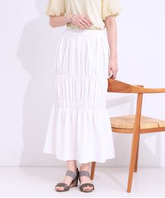 SHOO・LA・RUE / シューラルー ロング・マキシ丈スカート | 【S-LL】コーデが華やかに シャーリングデザインスカート