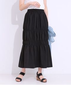 SHOO・LA・RUE / シューラルー ロング・マキシ丈スカート | 【S-LL】コーデが華やかに シャーリングデザインスカート