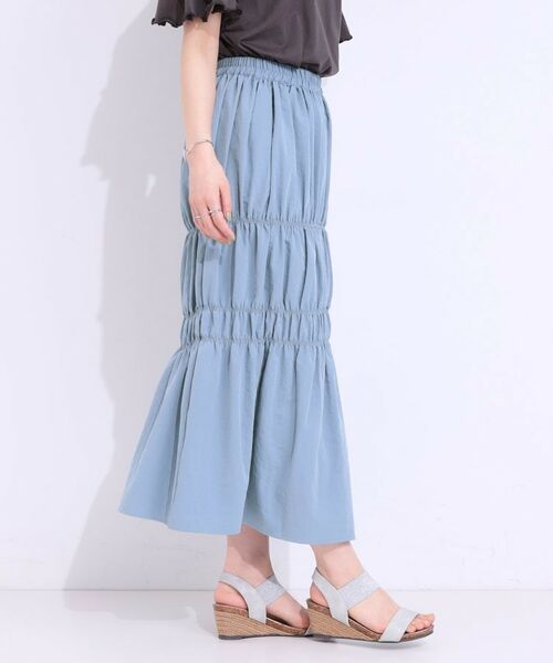 SHOO・LA・RUE / シューラルー ロング・マキシ丈スカート | 【S-LL】コーデが華やかに シャーリングデザインスカート | 詳細10