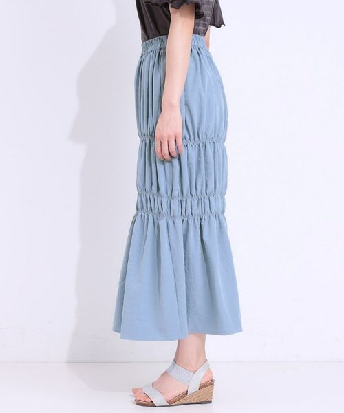 SHOO・LA・RUE / シューラルー ロング・マキシ丈スカート | 【S-LL】コーデが華やかに シャーリングデザインスカート | 詳細14