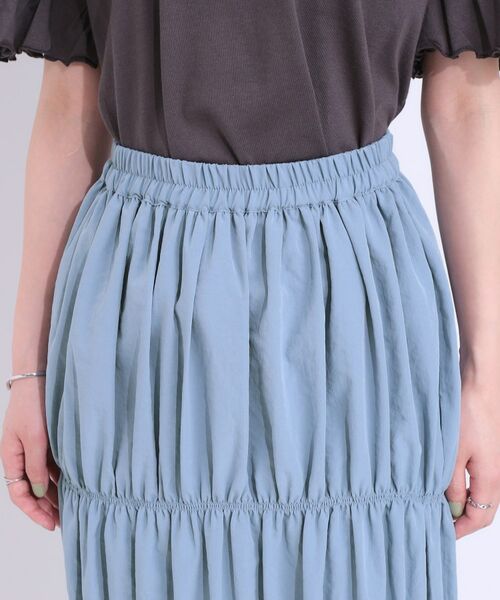 SHOO・LA・RUE / シューラルー ロング・マキシ丈スカート | 【S-LL】コーデが華やかに シャーリングデザインスカート | 詳細16