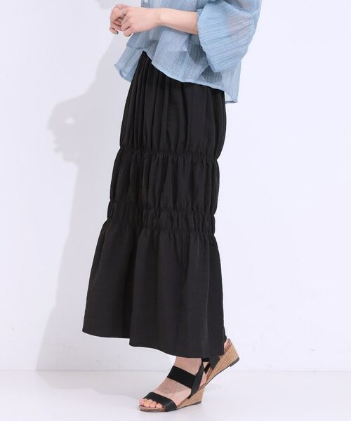 SHOO・LA・RUE / シューラルー ロング・マキシ丈スカート | 【S-LL】コーデが華やかに シャーリングデザインスカート | 詳細6