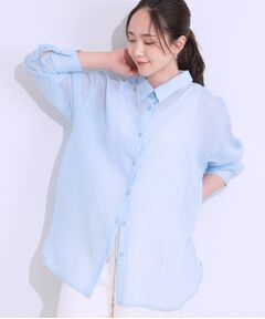 SHOO・LA・RUE / シューラルー シャツ・ブラウス | 大人の抜け感コーデに シアーストライプ BIGシャツ