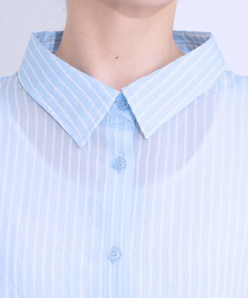 SHOO・LA・RUE / シューラルー シャツ・ブラウス | 大人の抜け感コーデに シアーストライプ BIGシャツ | 詳細16