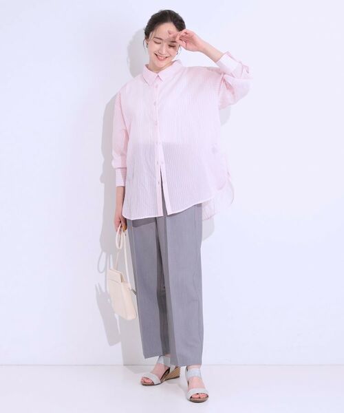 SHOO・LA・RUE / シューラルー シャツ・ブラウス | 大人の抜け感コーデに シアーストライプ BIGシャツ | 詳細7