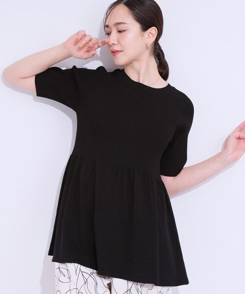 SHOO・LA・RUE / シューラルー ニット・セーター | ペプラムニットトップス(ブラック(019))