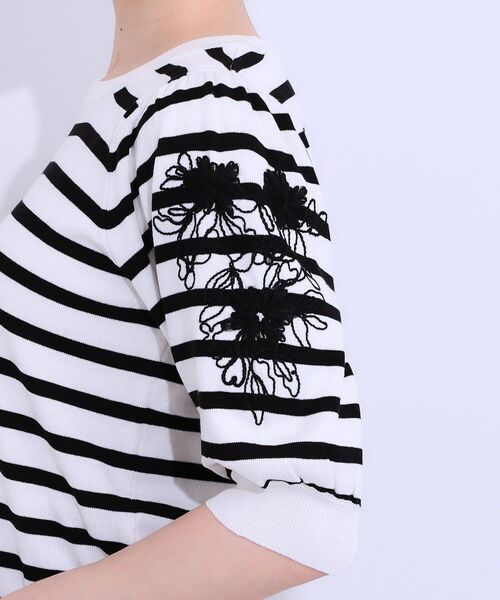 SHOO・LA・RUE / シューラルー ニット・セーター | 【S-LL】お袖刺繍がアクセント ラウンドネックニット | 詳細21