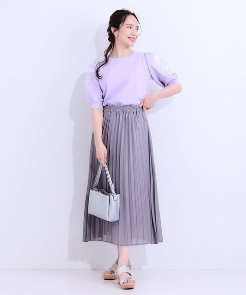 SHOO・LA・RUE / シューラルー ニット・セーター | 【S-LL】お袖刺繍がアクセント ラウンドネックニット | 詳細7