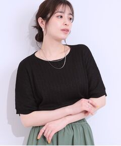 SHOO・LA・RUE / シューラルー ニット・セーター | 【二の腕カバー】さりげないラメが上品見え リブドルマンニット